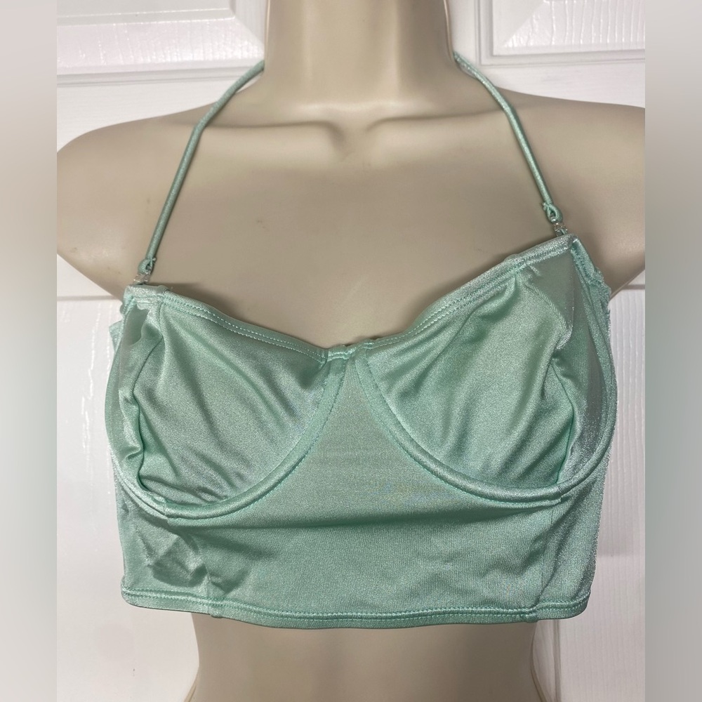 O’Neill Mint Green Halter Bralette Corset Medium